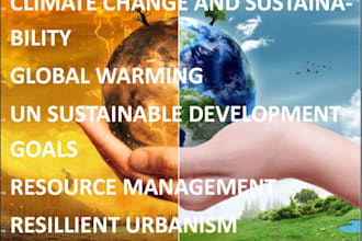 write on climate change, waste management, and social development