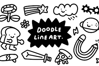 draw line art, minimalist doodles, illustrations