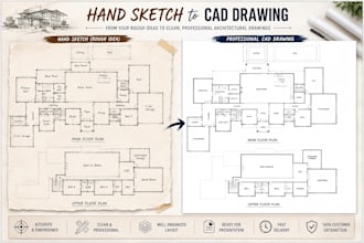 convert your hand sketch to a autocad