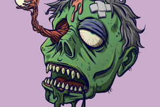 draw  zombie  illustration from your reference