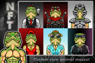 create custom animal mascot, pfp, avatar for nft art