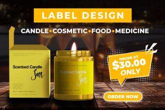 create a professional candle label and box design
