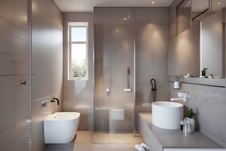 design bathroom interior and 3d rendering