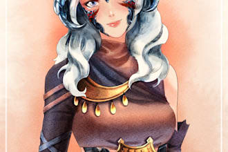 make a digital watercolor ffxiv character art or furry for you