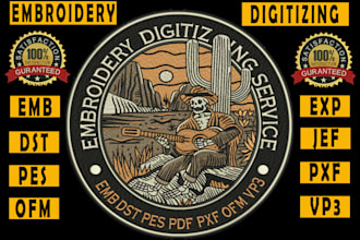 do good embroidery digitizing your logo cap hat shirt or 3d