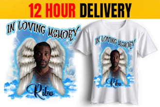 do memorial airbrush t shirt design digitally in 3 hours
