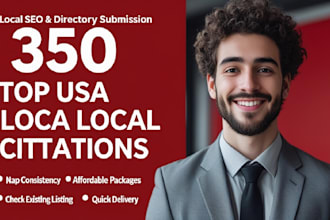 do 350 USA local citations for business directory local listing