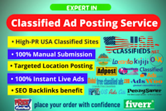 post your ads on top rated USA classified ad posting sites
