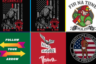 do premium quality firefighter logo hoodie and tshirt design