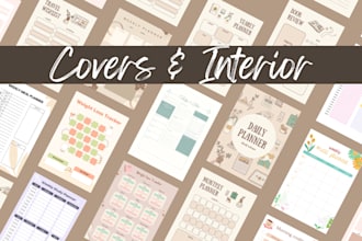 create etsy kdp printable journal, planner, tracker, diary covers and pages