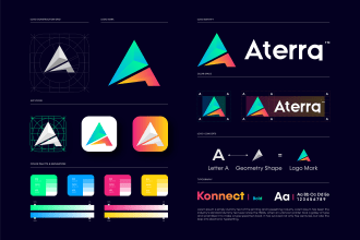 design brand style guide or brand identity and business logo