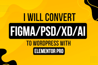 convert figma to wordpress, PSD to wordpress using elementor