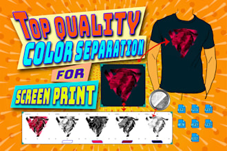 do perfect color separation for silk screen printing in 3hrs