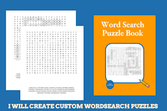 create a custom word search puzzle interior for KDP