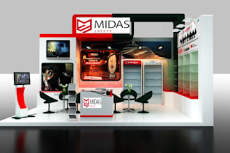create realistic 3d exhibition booth and event stand designs