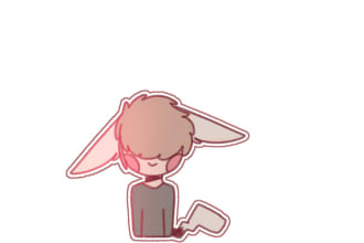 digital chibi art with outline