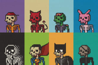 create unique pixel art characters for nft or pfp