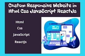 build html css javascript reactjs responsive website
