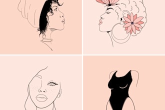 create minimalist feminine hand drawn logo design