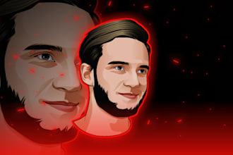 draw a face logo cartoon mascot from your photo in 24 hours