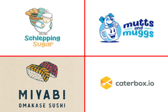 draw cute hawaii japanese style cartoon food and drink logo
