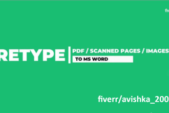 a fast typing job, retype scanned pages, pdf to word, pro typist