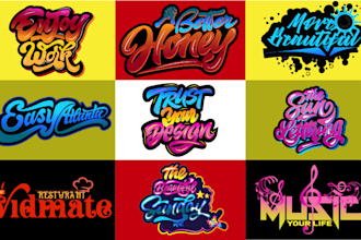 create graffiti lettering typography, text, and font logo