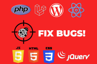 fix PHP, HTML, CSS, javascript, wordpress, laravel, API issues