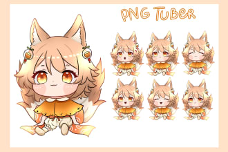 draw cute chibi pngtuber in full body