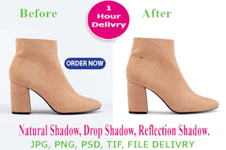 background product photo editing with shadow creation