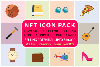 draw pixel art icons and props for game and nft collection