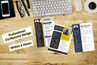do modern,professional CV, resume design with pdf, psd