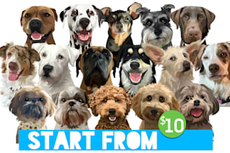 draw vector pet portrait from your pet photo