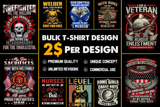 do custom graphic tee shirt design for pod business within 24 hours