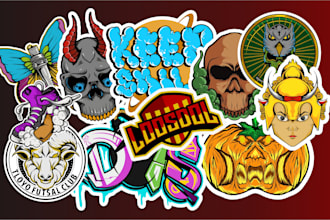 create amazing sticker design with comercial use