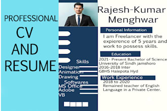 design standard CV and resume