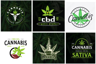 do creative cbd oil cannabis hemp weed marijuana logo