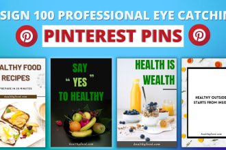 design a professional eye catching pinterest pins for you