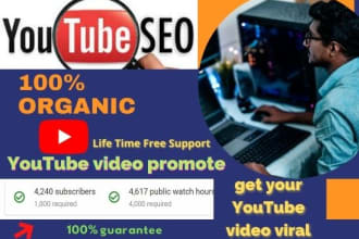do promotion your youtube channel  organic