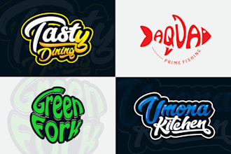 design playful hand lettering logo or custom font typography