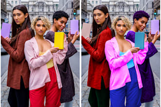 change clothing, colour correction and object colour