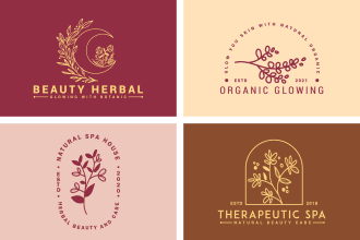 design minimalist botanical hand drawn feminine beauty spa floral boho logo