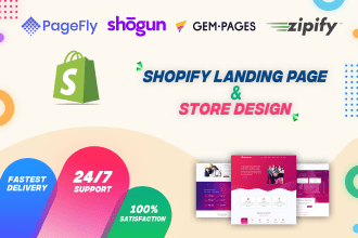 create shopify landing page or ecommerce site with pagefly