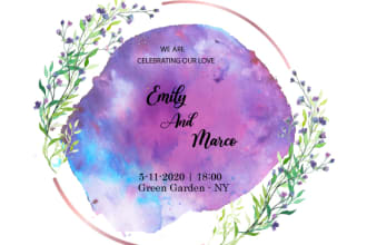 design botanical watercolor invitation cards and feminine brands watercolor logo