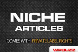 send you All articles related to your niche PLR rights included