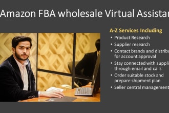 be your amazon virtual assistant for fba wholesale model VA