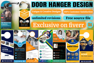 do modern door hanger design,hang tag and bookmark design