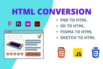 convert psd to html, xd to html, figma to html