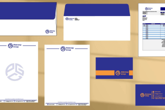 design modern stationary kit, business card, letterhead, invoice, envelope