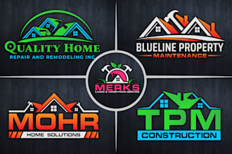 design unique home decor,home repair,roofing and handyman logo